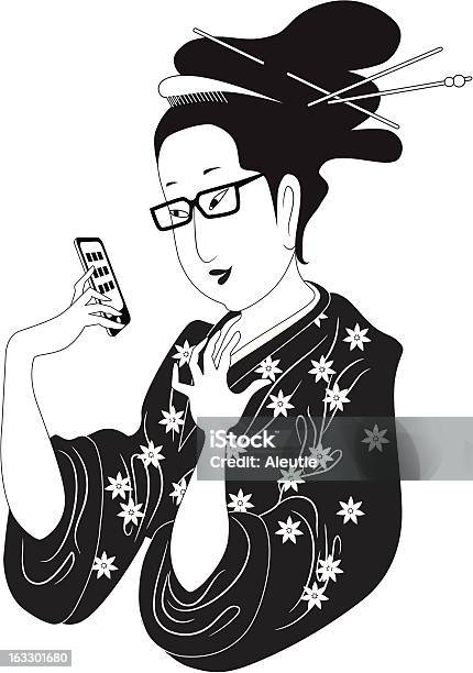 日本の女性がスマートフォン - めがねのベクターアート素材や画像を多数ご用意 - めがね, イラストレーション, インターネット