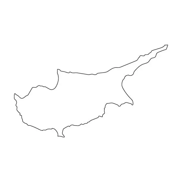 Vector illustration of cyprus island map icon vector