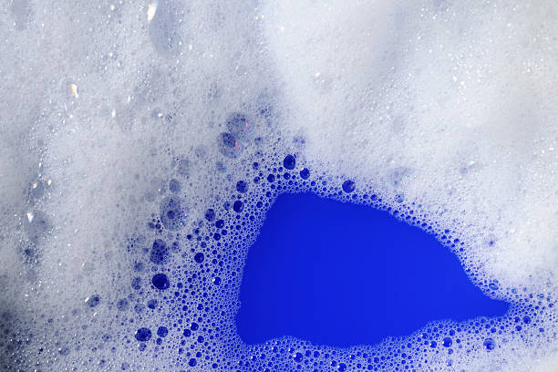 istock Overhead shot of soap bubbles texture background 163301833