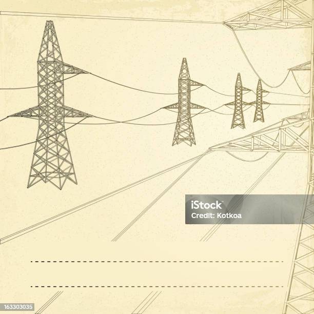 Tralicci Alta Tensione - Immagini vettoriali stock e altre immagini di Acciaio - Acciaio, Architettura, Comunicazione