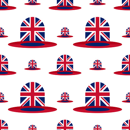 uk flag hat pattern on white background. vector illustration