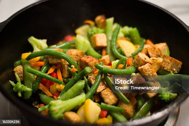 Tempeh Stirfry Stock Photo - Download Image Now - Tempeh, Vegetable, Skillet - Cooking Pan