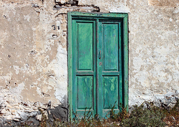 Old Green Door stock photo