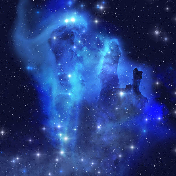 azul nebulosa del águila - nebulosa del águila fotografías e imágenes de stock