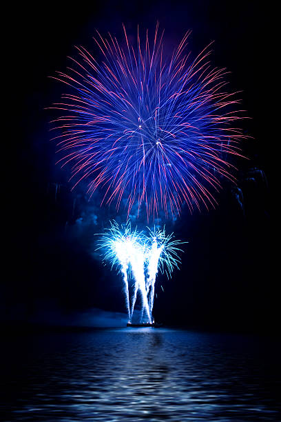 istock Colorful fireworks in the night sky 163310266