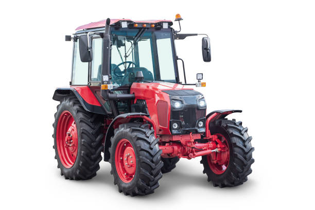 istock Modern wheeled tractor isolated on white background 1633136658