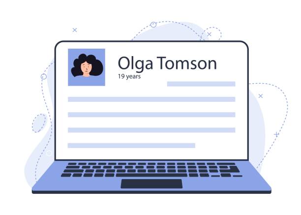 istock Resume of a young potential worker. An example of a job search site 1633150107