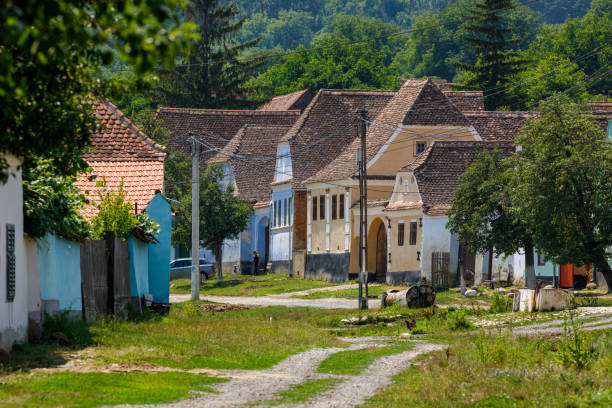 The Village of Viscri in Romania stock photo