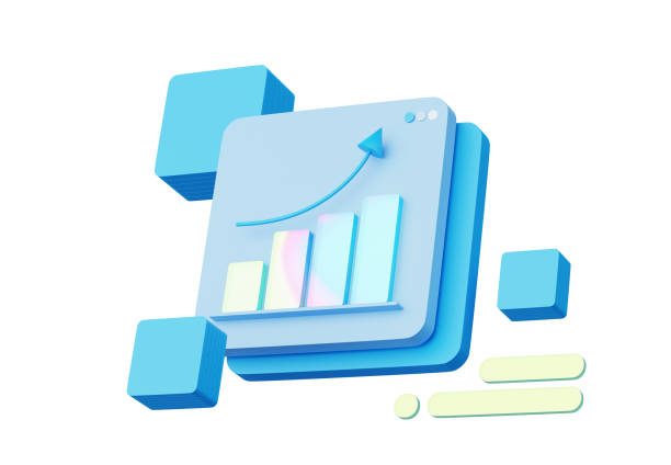 istock 3D render, Application Monitor show up business graph and data isolated on white background, Investment financial concept, progress and goal project. Cute minimal design. 1633161480