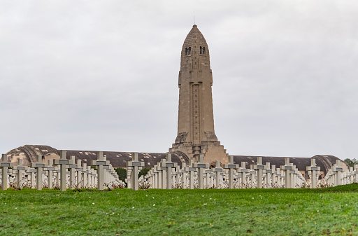 Scenery around the Douaumont Ossuary, a memorial located near Verdun in France
