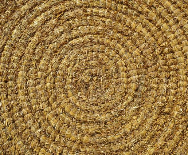 istock Natural woven straw in a circle. Full frame. 1633185850