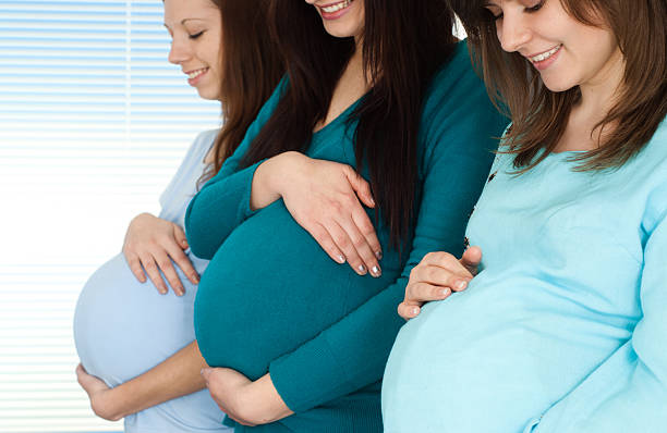 istock Three pregnant girl are beautiful 163318882