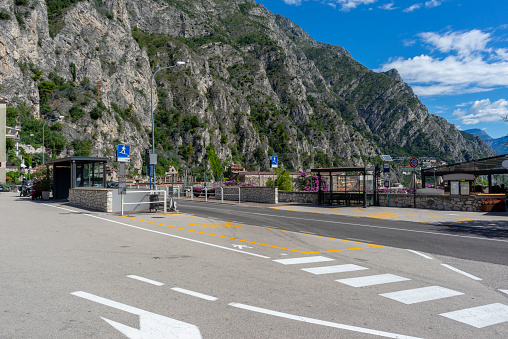 Sunny scenery at Limone sul Garda, a town and comune located at the Lake Garda in Northern Italy