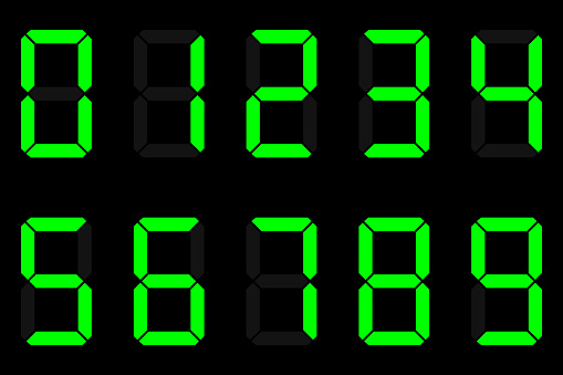Digital Numeric Set Of Digital Numbers Stock Illustration - Download Image Now - Black ...