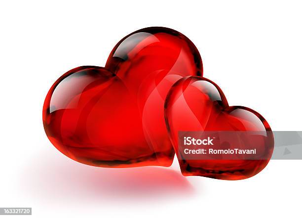 Две Стеклянные Hearts — стоковая векторная графика и другие изображения на тему Символ сердца - Символ сердца, Трёхразмерный, Абстрактный