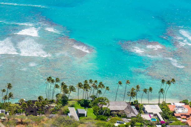 istock Honolulu Diamond head coast aerial view, Oahu, Hawaii 1633217672