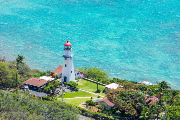 istock Honolulu Diamond head Lighthouse aerial view, Oahu, Hawaii 1633217679