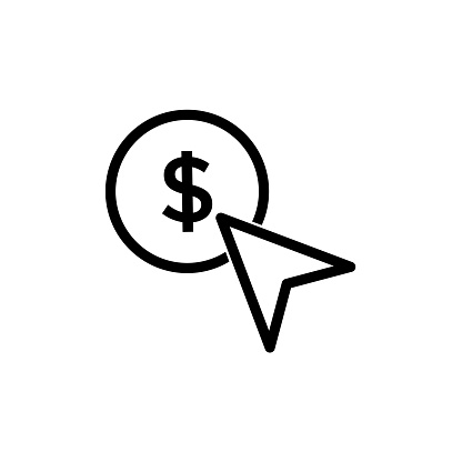 Pay Per Click scan line icon. Simple element illustration. Pay Per Click concept outline symbol design.