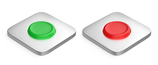 istock Green and red round buttons 1633234212