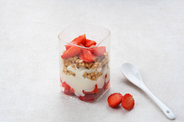 istock Sweet dessert strawberry, yogurt 1633239733