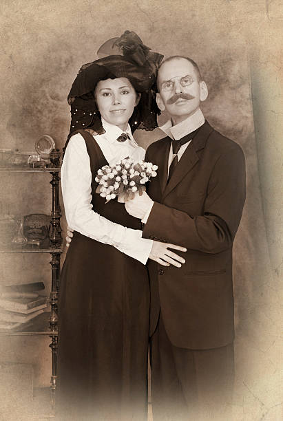 istock Retro couple portrait 163326435