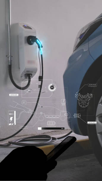 istock EV charging station for electric car with mobile app display charger status . The electric power is produced from sustainable resources to supply to charger station in order to reduce CO2 emission . 1633284607