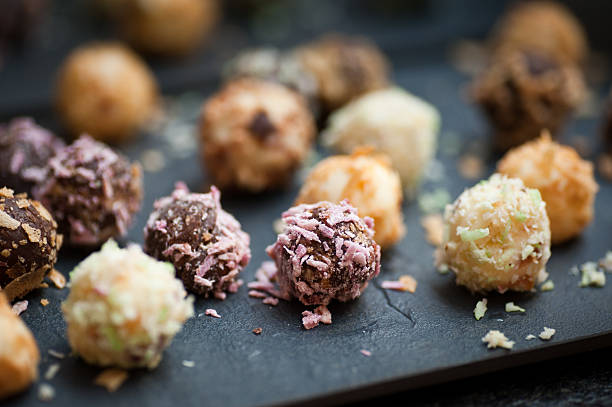 istock Chocolate truffle with colorful coatings 163331662
