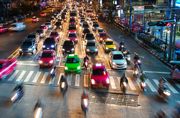 istock Bangkok with traffic at night. 163331846