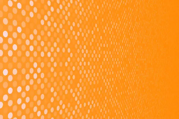 Vector illustration of Abstract Orange background with polka dots - Trendy 3D background