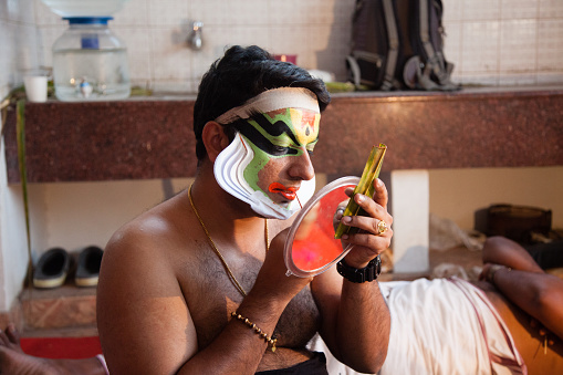 Kathakali makeup and pose photoshoot