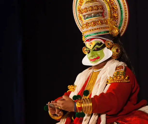 Photo of Kathakali makeup and pose photoshoot