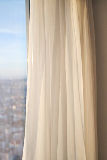 istock close up of clean fabric curtain. 1633375247