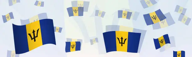 Vector illustration of Barbados flag-themed abstract design on a banner. Abstract background design with National flags.