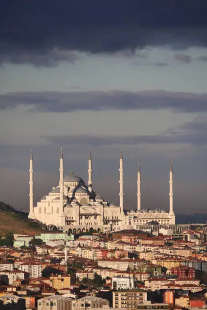 high angle view of Camlica Mosque in istanbul .