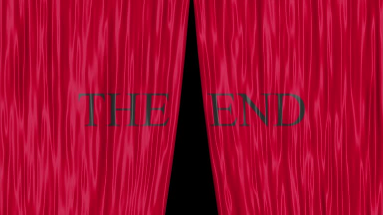 4k Red velvet theater curtains in motion. Opening and closing curtains with green chroma key