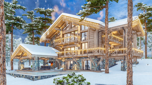 istock modern cozy chalet in New Year holidays 1633433985