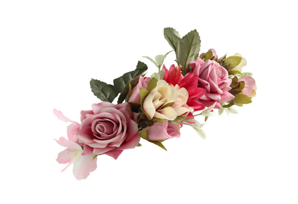 istock Colorful Flower Crown Side View isolated on white background with clipping paths 1633437286