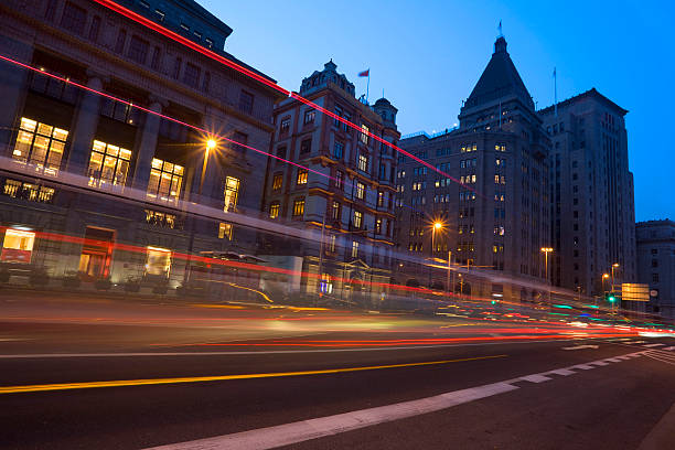 istock light trails of a speeding bus 163349065