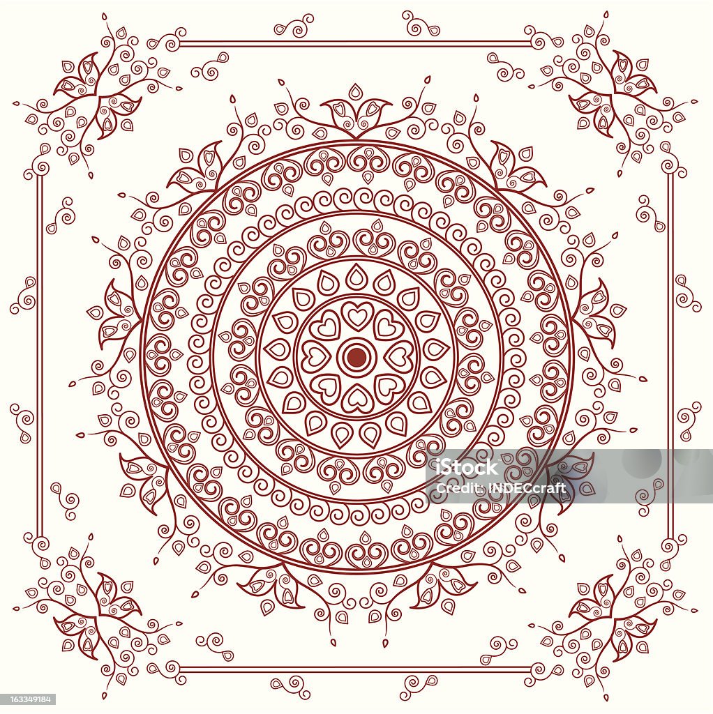 mehandi mandala - Grafika wektorowa royalty-free (Bazgroły - Rysunek)