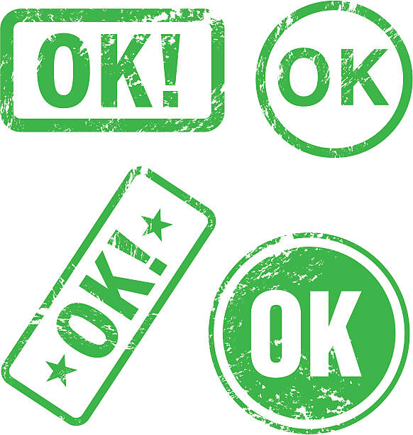 ok-briefmarke - ok einzelwort stock-grafiken, -clipart, -cartoons und -symbole