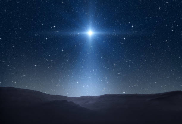 istock Star of Bethlehem, or Christmas Star. Bright star in the starry night sky 1633498789