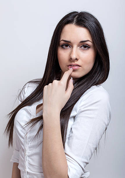 Beautiful young woman stock photo