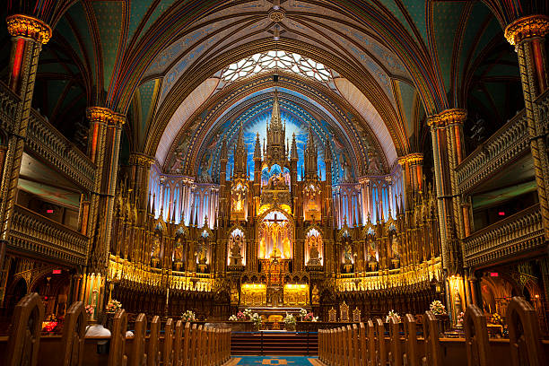 ノートルダム大聖堂 - christianity church indoors illuminated ストックフォトと画像