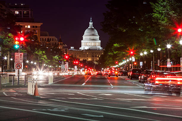 capitol da pennsylvania aveue - washington street foto e immagini stock