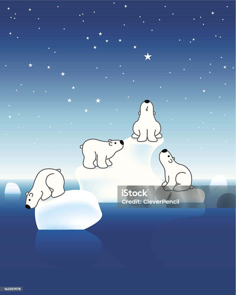 Polar Bears на Icebergs - Векторная графика Айсберг - ледовое образовании роялти-фри