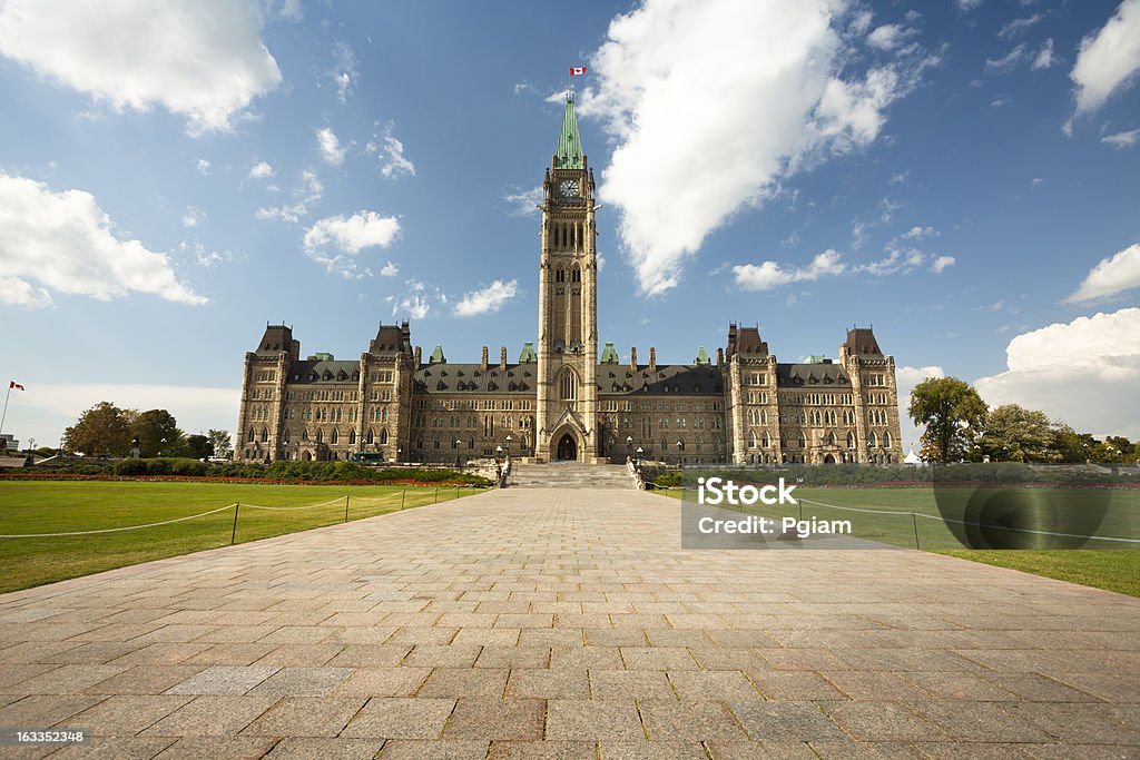 Government Building on Parliament Hill in Ottawa Parliament Building with Peace Tower on Parliament Hill in Ottawa,Canada Ottawa Stock Photo