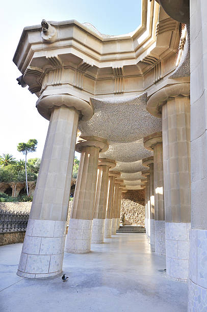 파크 Güell 바르셀로나 에 의해 Antoni Gaudi architech 스톡 사진