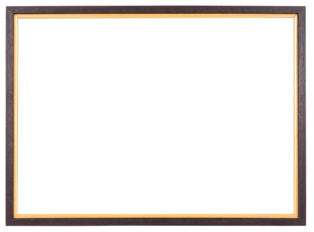 istock Empty wooden photo frame on white background 1633529125