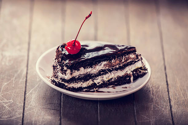 istock Cherry cake. Photo in old vintage color image style 163353956