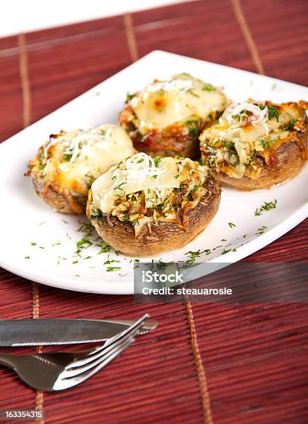 Stuffed Mushrooms Stock Photo - Download Image Now - Appetizer, Baked, Cheese